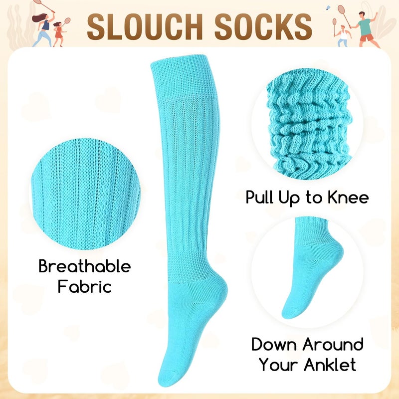 Zmart Women Slouch Socks - Cozy Scrunch Socks, 80s Style in White, Black, Orange & Cream - Image 4